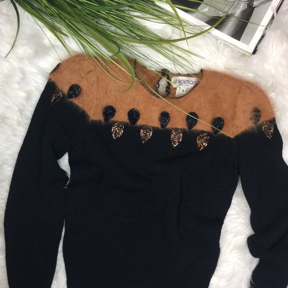 Vintage Sweaters - Vintage Mohair and Sequin Sweater